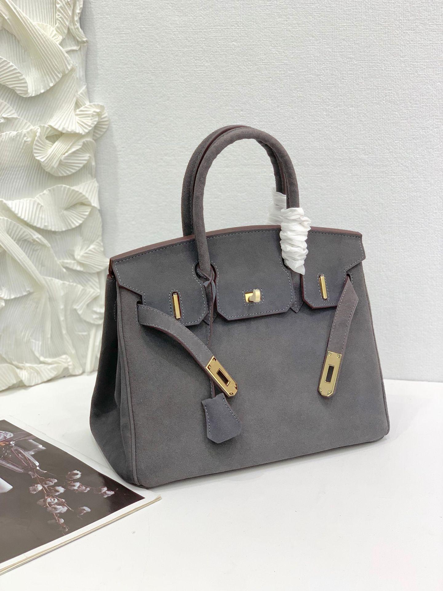 Und Platin Tasche Limited Edition Matte Leder Casual Leder Handheld frauen Tasche Mode H Tasche Mode frauen Tasche 30x16x23cm graue