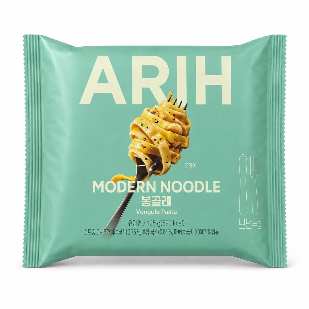 BTS PALDO ARIH Moderner Stil Nudeln Gebratene Nudeln Knoblauch-Muschel-Geschmack 135g #Garlic Clam* 1bag white