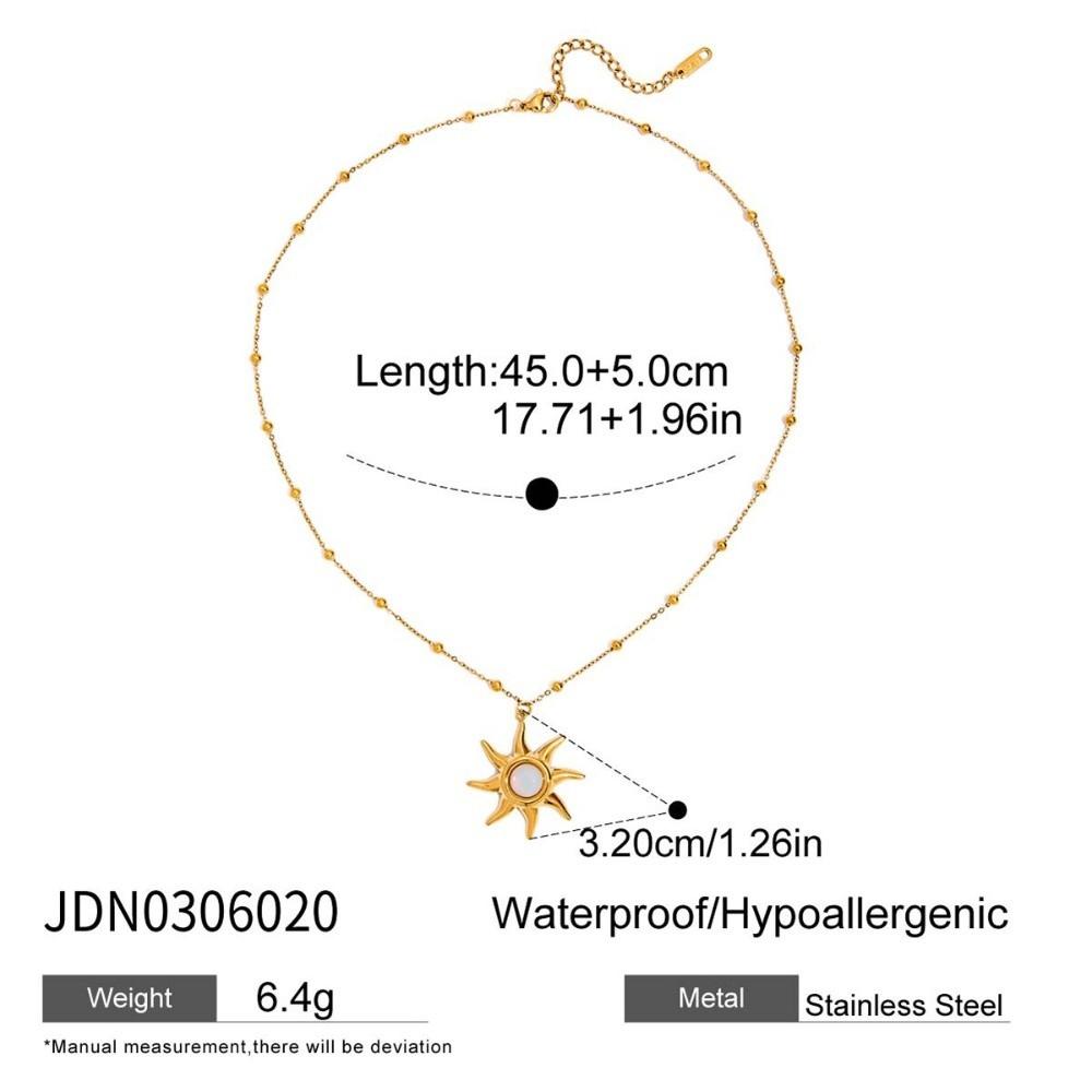 Böhmischer Sonnenanhänger Mehrschichtige Kette Doppelt gestapelte Halskette 18 Karat Goldbeschichtete Halskette Strand Style 2