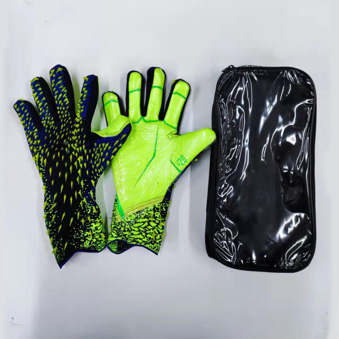 Latex-Torwarthandschuhe, verdickter Fußball, professioneller Schutz, Erwachsene, Teenager, Torwart, Fußball, Torwart-Fußballhandschuhe Size7 grün