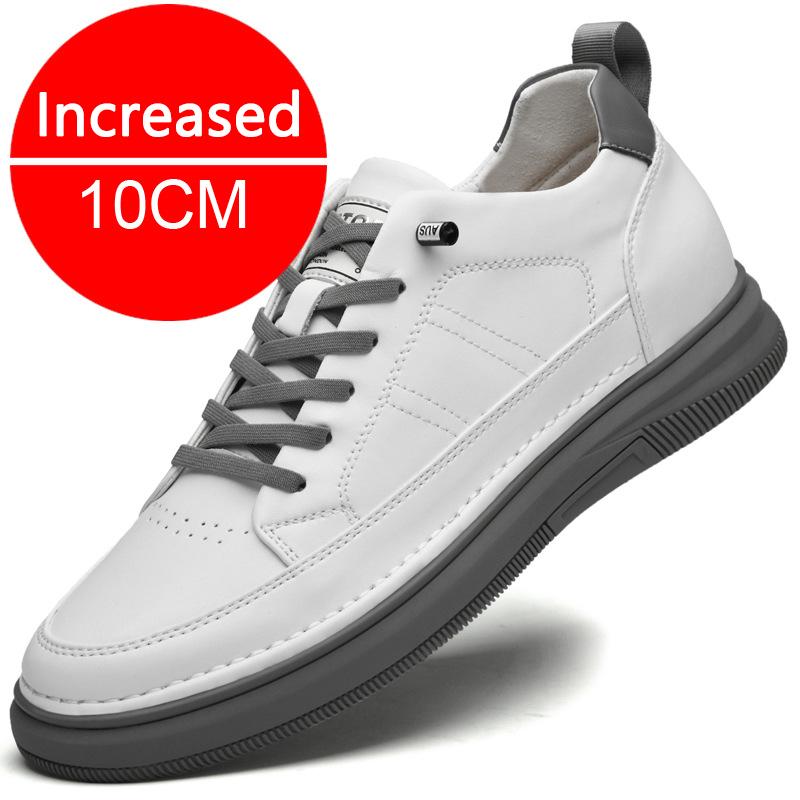 Frühling Herbst Herren Innenerhöhung Schuhe Leder Sport Freizeitschuhe Unsichtbare Höhenerhöhung Schuhe Männer Sport Aufzug 8CM 43