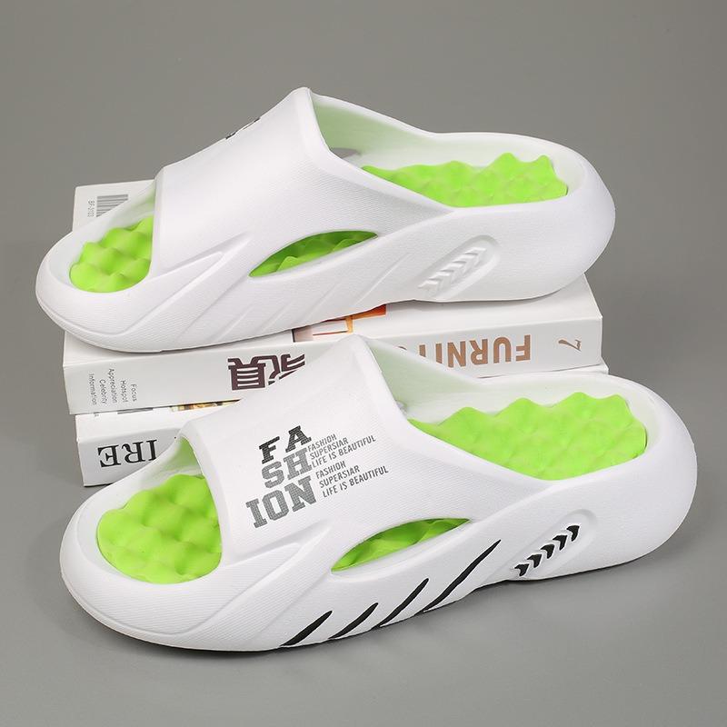 Dicke Sohle EVA Anti-Geruch Sportschuh für Herren, Sommer Dicke Sohle Anti-Rutsch Hausschuhe für Damen, Outdoor und Indoor Hausschuhe 46-47 grün
