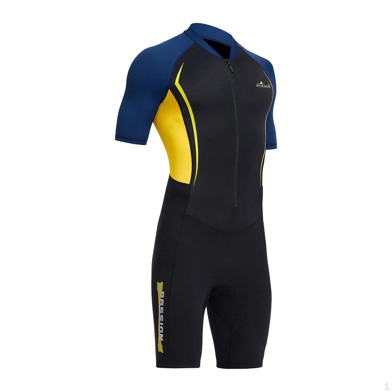 Herren Shorty Neoprenanzug 5mm Front zum Tauchen Schnorcheln Surfen XXXL gelb