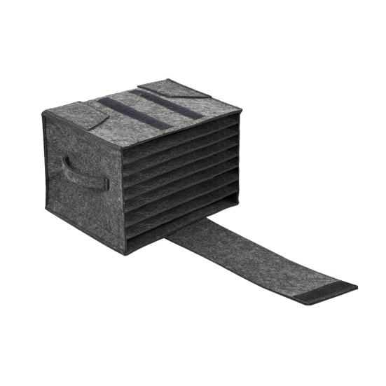 Aufbewahrungstasche für Teller und Tassen aus Filz, für 8 Teller und 6 Tassen, leicht, für den Außenbereich, Geschirrträger mit verstellbarer Klappe, Aufbewahrungs-Organizer A grau