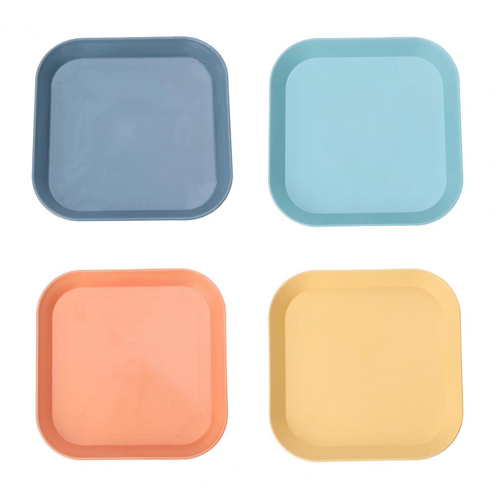 4 Stück Unzerbrechliche Teller Spülmaschinen Mikrowellengeeignet Speiseteller Bunte Alltags Quadratische Runde Teller Für Küche Camping Round white