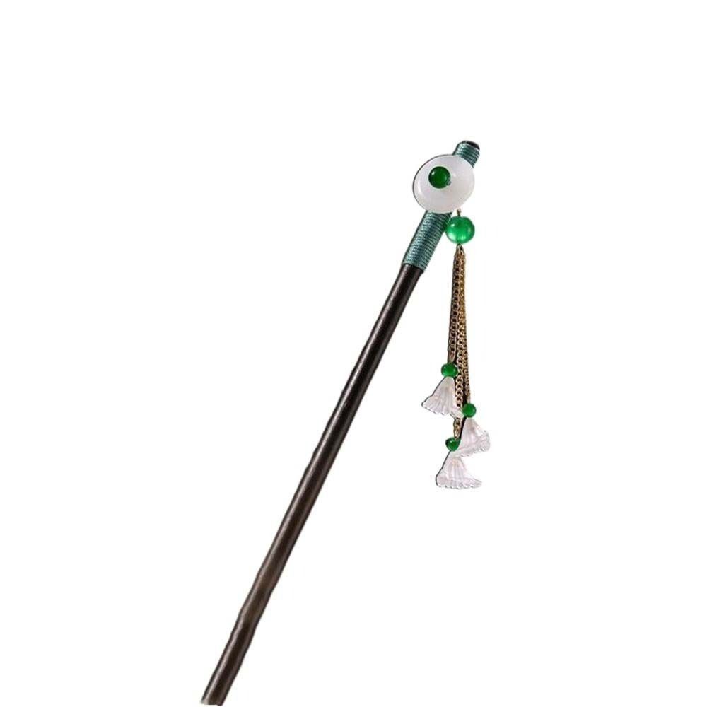 Nachahmung Jade Für Frauen Blume Haar Sticks Holz Haar Gabel Haar Zubehör Chinesischen Stil Haarnadel A