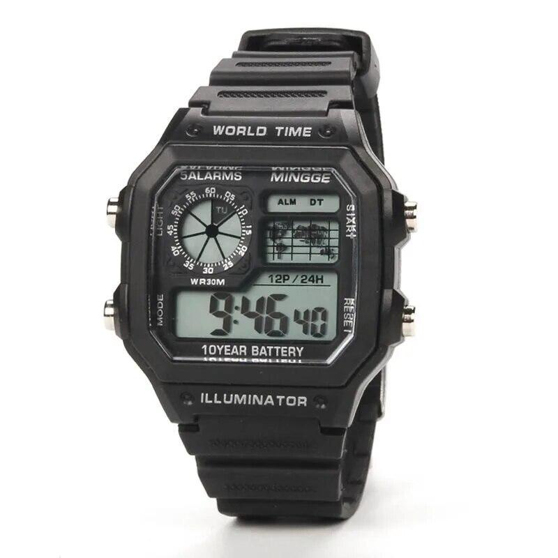 Digitaluhren für Herren, Sport, leuchtender Chronograph, wasserdicht, ultradünn, elektronische Armbanduhren für Herren