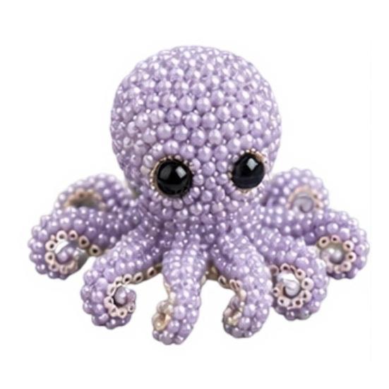 DIY Tier-Perlen-Set, Kleines 3D-Perlen-Tier-Bastelset, Süßes Tier-Perlenkunst-Set für Anfänger, Teenager, Erwachsene, Stressabbau, DIY-Dekoration, Handgefertigt Octopus