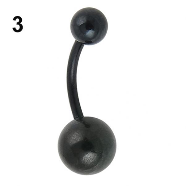 Neu Chirurgische Edelstahl Ball Barbell Bauchnabel Ring Taste Körper Piercing schwarz