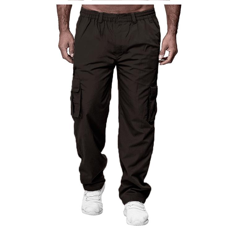 Männer Cargo Hosen Casual Multi Taschen Militärische Taktische Hosen Männlichen Outwear Lose Gerade Hosen Lange Hosen Plus Größe Hosen L kaffeebraun