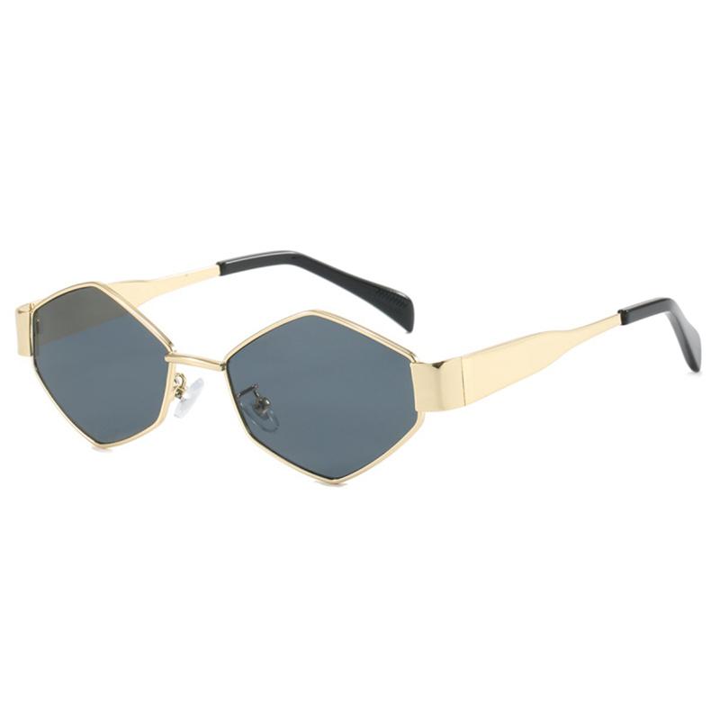 Mode polygonale Sonnenbrille Rhombus Damen Sonnenbrille einzigartige Metallrahmen Punk Brillen Männer Sonnenschirme Brillen
