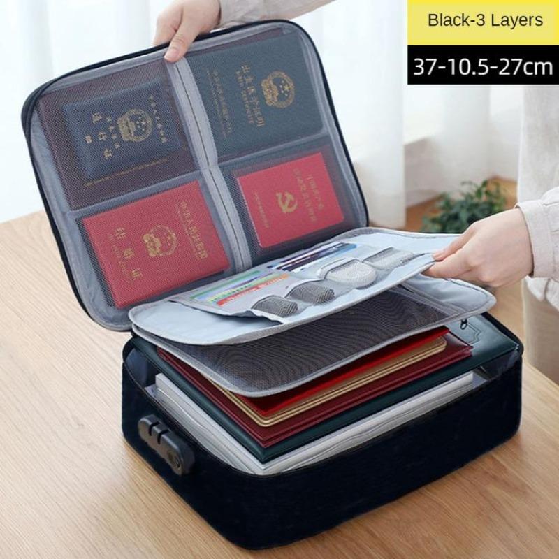 Einkaufstasche für Kreditkarten, Zertifikate, Home-Office, Dokumentenaufbewahrungstasche, Organizer, Aktenordner, Airline-Ticket-Organizer, Tasche, Zubehör, Zubehör schwarz