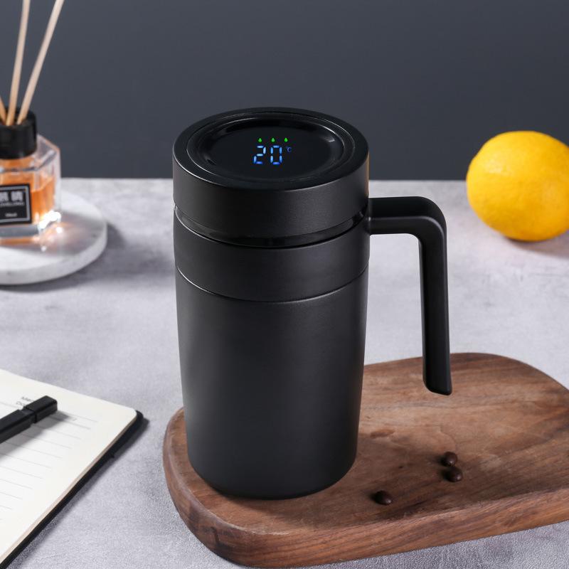 Smarte Bürotasse Edelstahl Business Büro Geschenk Tasse Vakuum Doppelschicht Geschenk Tasse mit Henkel 500ml