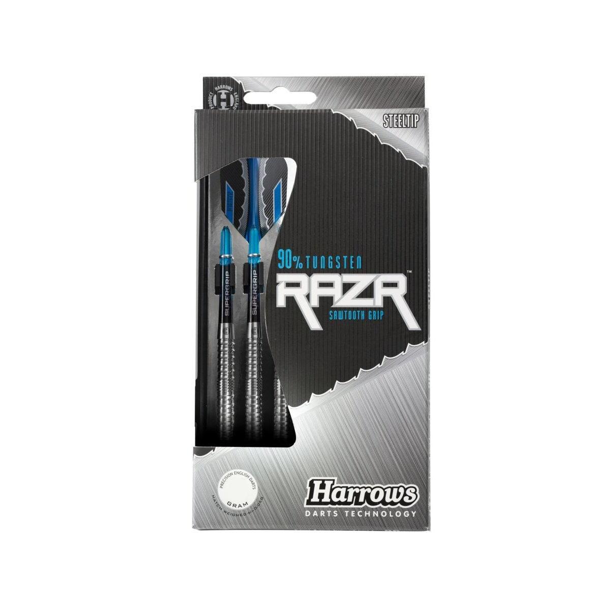 Harrows Razr Tungsten Darts (Packung mit 3) 28g blau/silber