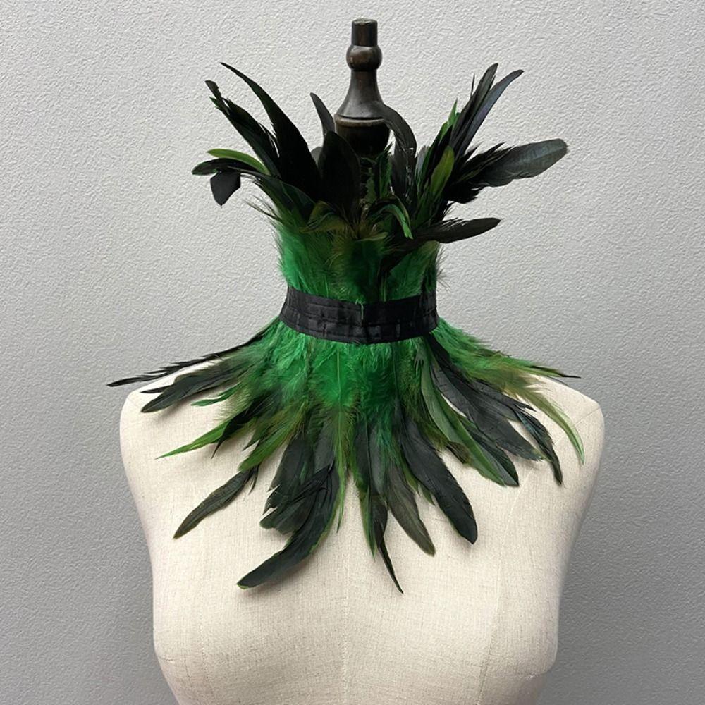 Damen Party Accessoires Feder Schal Pelz Schal Gothic Kleidung Halloween Deko grün