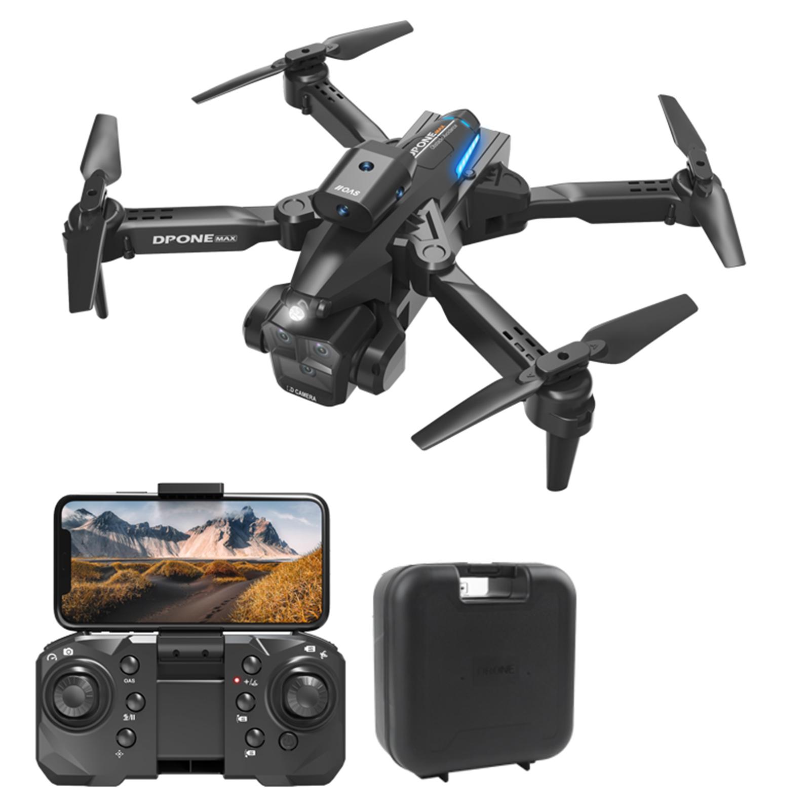 Ferngesteuerte Drohne mit Dual-Kamera, 4K faltbarer kopfloser Quadrocopter mit Hindernisvermeidung 1 Battery schwarz