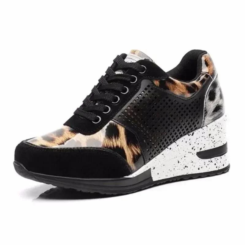 2025 Keilabsatz-Sneakers Mesh-Plateauschuhe Einfarbig Dicke Sohle Reißverschluss Vulkanisierte Schuhe für Damen-Sneakers Zapatos De Mujer 40