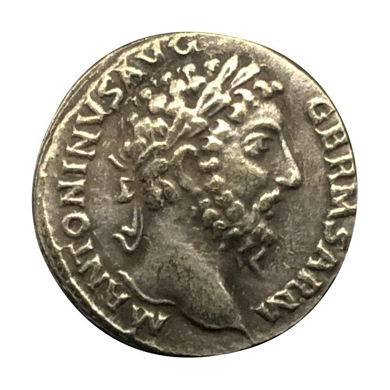 Kopie der Silbermünze des antiken römischen Kaisers Augustus, römische Silbermünze, Elefanten-Münzsammlung