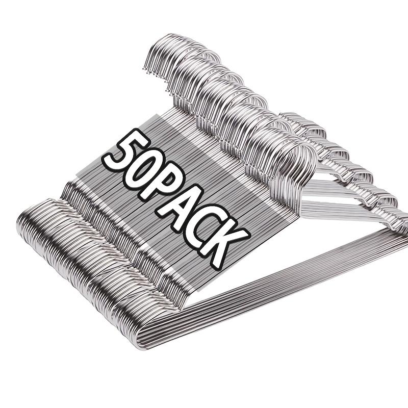50 Stück Robuste Edelstahl-Kleiderbügel, 16,5 Zoll Ultra-Dünne Platzsparende Metall-Kleiderständer mit Poliertem Finish 50pcs gray