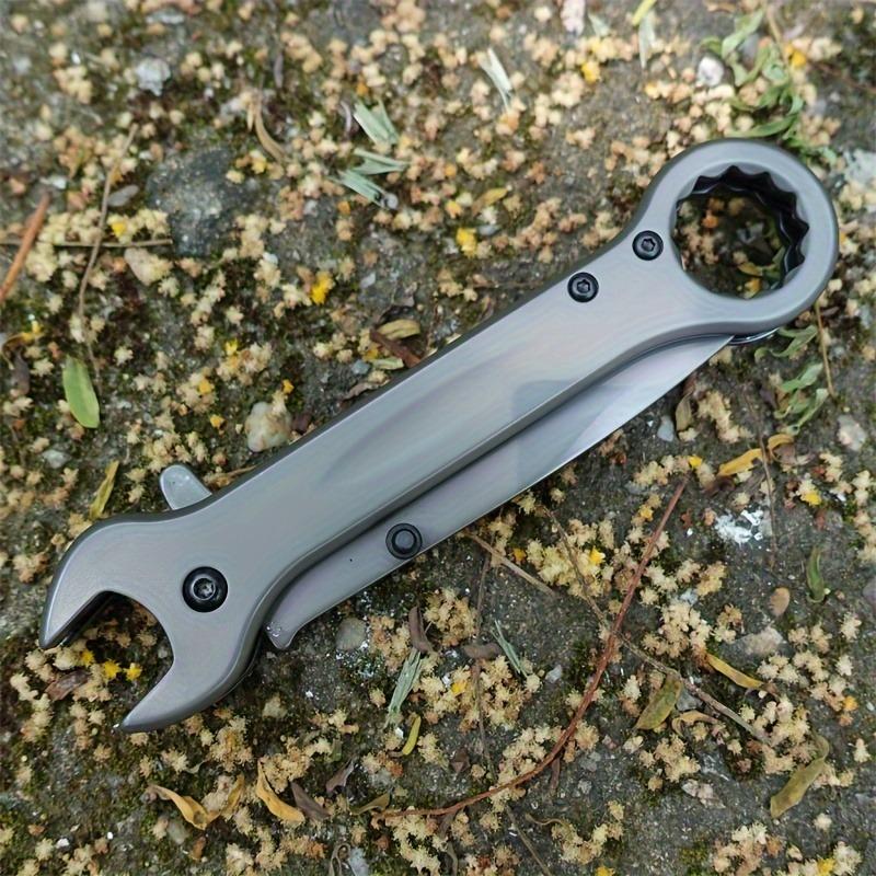Integrierter Multifunktionsschlüssel, Outdoor-Klappmesser, Messer aus hochhartem Edelstahl, tragbare Multifunktionstasche, dunkelgrau