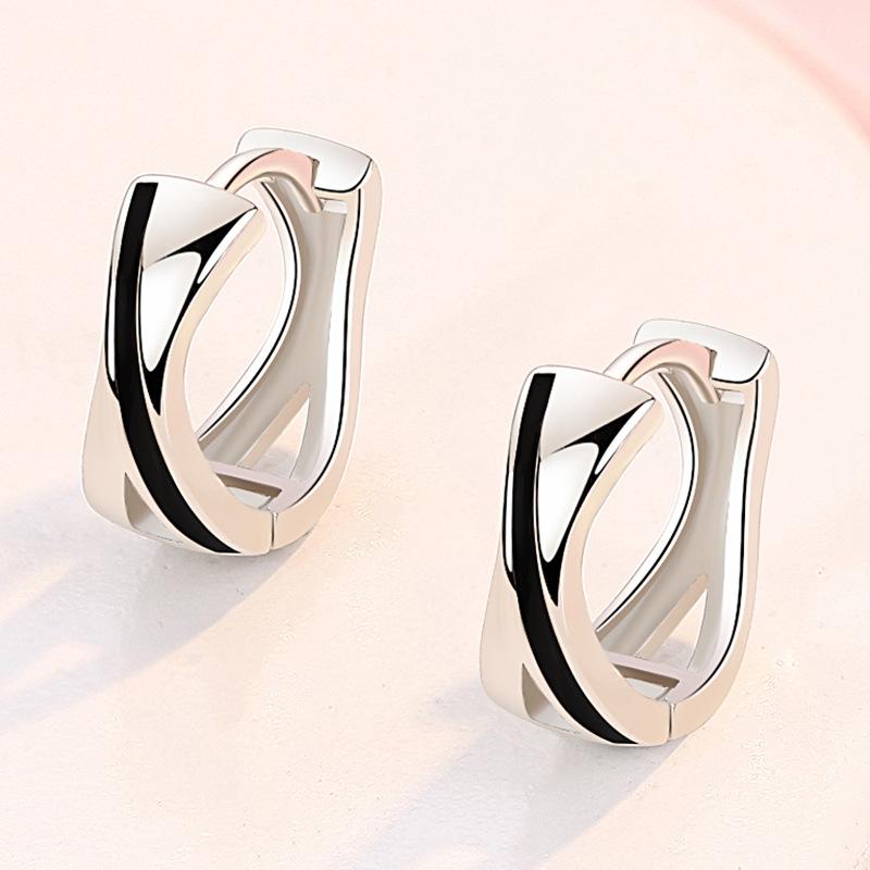Neue 925 Sterling Silber Creolen Schwarz Muster Ohrringe Frauen Mode Korean Silber Schmuck Heißer Verkauf Schmuck