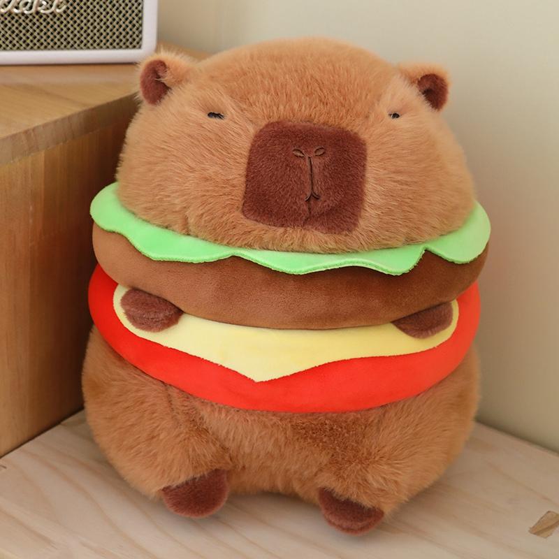 Stoff-Hamburger-Chips Cosplay Capybara Plüschtier Gefülltes Japanisches Sushi Capibaras Plüschtier Tiere Spielzeug für Jungen Geburtstagsgeschenk about 20cm