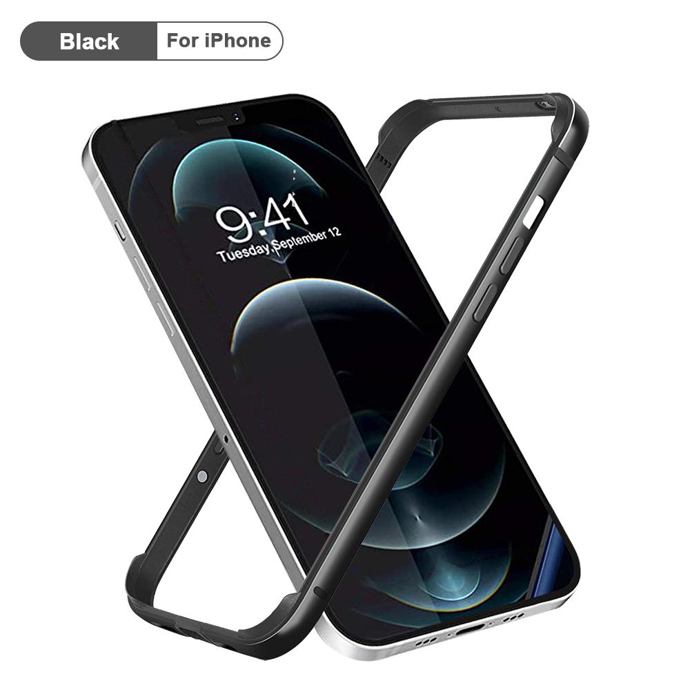 Stoßstangenhülle für iPhone 14 15 16 13 12 Mini 11 Pro Max 12Pro 11Pro XR X XS Luxus Aluminium Metall Silikon Telefonrahmen Blau Schwarz Zubehör For iPhone11 Pro Max