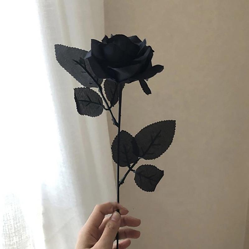 Gothic Black Rose Künstliche Blumen Simulation Blumen Valentinstag Rosen Blumen schwarz