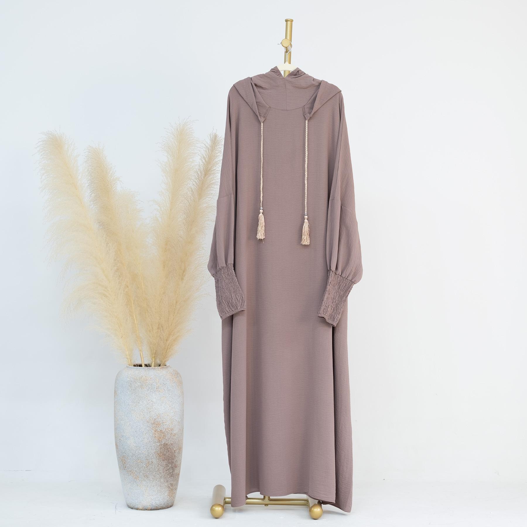 Ramadan Niqab Khimar Muslim Abaya Dubai Türkei Islam Gebetskleidung Afrikanische Kleider Frauen Kleid Kaftan Robe Musulmane XS violett