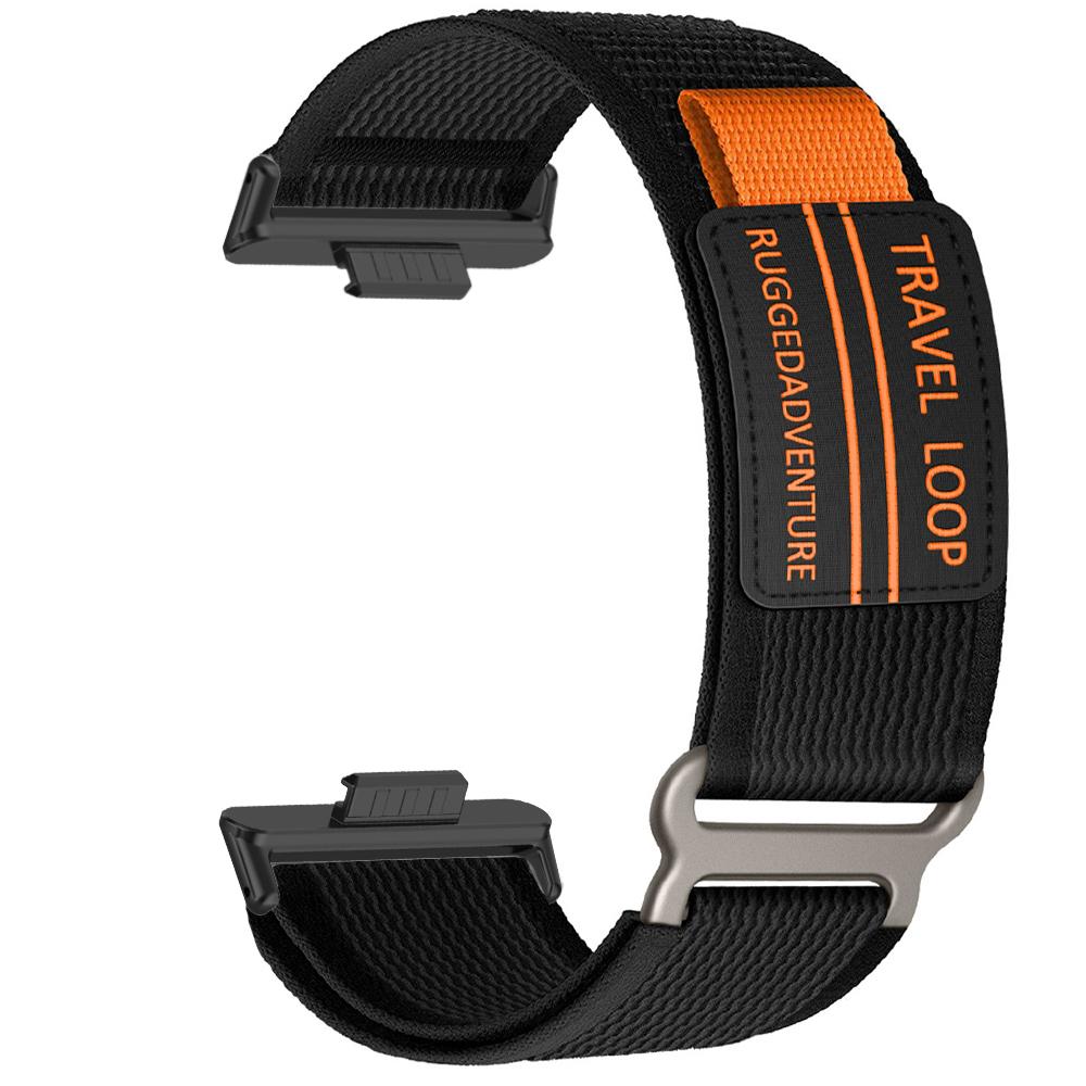 Nylonarmband für Huawei Watch Fit 4 Pro Band Sport Herren Damen Ersetztes Armband Huawei Fit 3 Fit 4 Travel Loop Correa Zubehör Huawei Fit 3 &Black schwarz