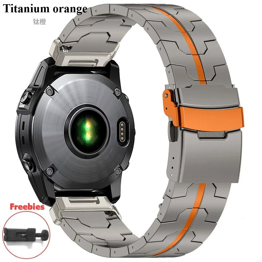Quick Fit 22mm 26mm Titanarmband für Garmin Uhr Fenix E 8 AMOLED 7X 7 Pro 6X 6 Uhrenarmband Armband für Garmin Instinct 3 45mm QuickFit 26mm black