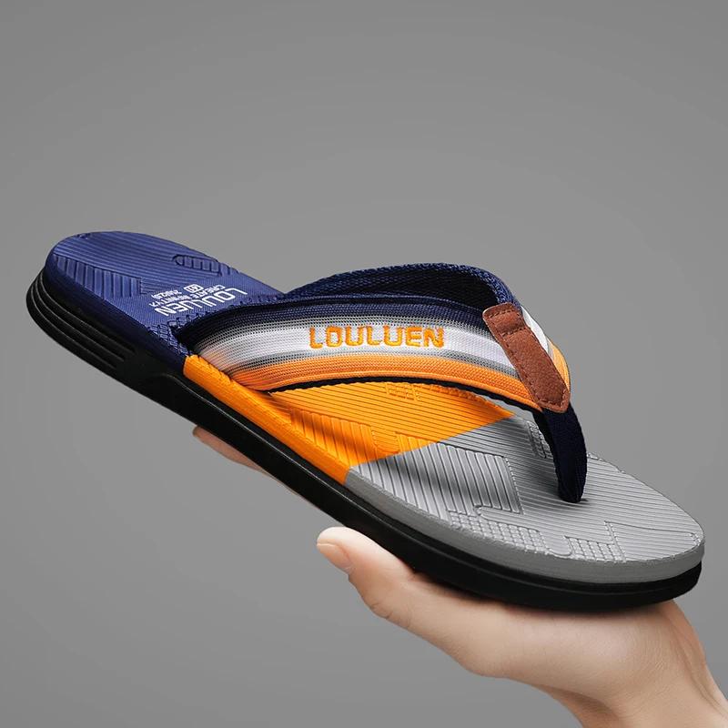 Mann Sommer Freizeit Sneaker Belüftete Flip-Flops Sommer Outdoor Männliche Strand-Flip-Flops Strandpantoffeln Mann Für Männer 40 orange