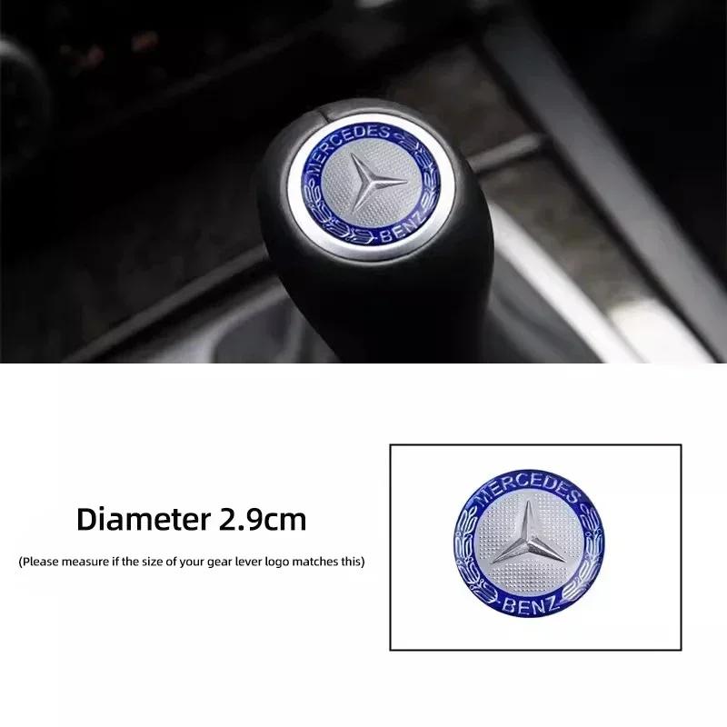 Autoaufkleber Neu 2025 Für Mercedes Benz Auto Schalthebel Dekoration Schalthebelkopf Emblem Aufkleber Für Mercedes Benz AMG W204 W205 W20 blau