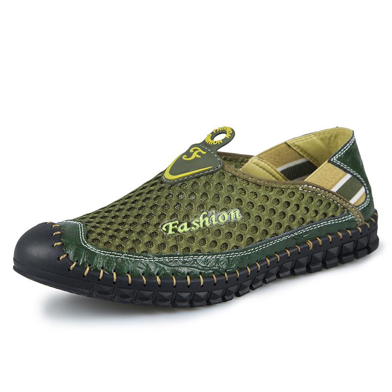Männer Atmungsaktive Turnschuhe Neue Mode Schuhe Klettern Wandern Schuhe Männer Im Freien Strand schuhe Mesh Schuhe Herren 45 grün