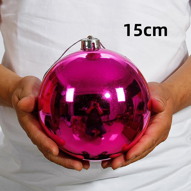 1 Stück 12/15/20 cm Weihnachtsdekorationskugel Christbaumschmuck Hängen Glänzende Kugel für Zuhause Bar Party Hochzeit Weihnachtsdeko rosered15cm