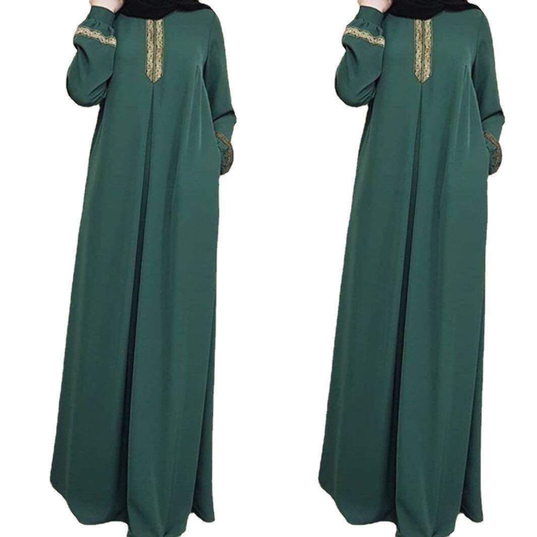 Damen Muslimische Kleider Abaya Gebet Maxi Kleid Islamisch Arabisch KTB S grün