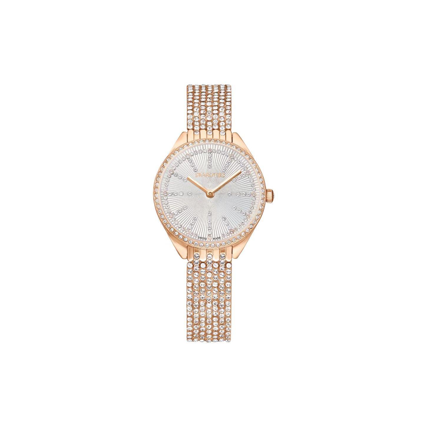 Swarovski Uhr Quarzwerk Metallarmband Silbernes Zifferblatt 50 Meter Wasserdicht Damen Uhren 5644053 White Dial white