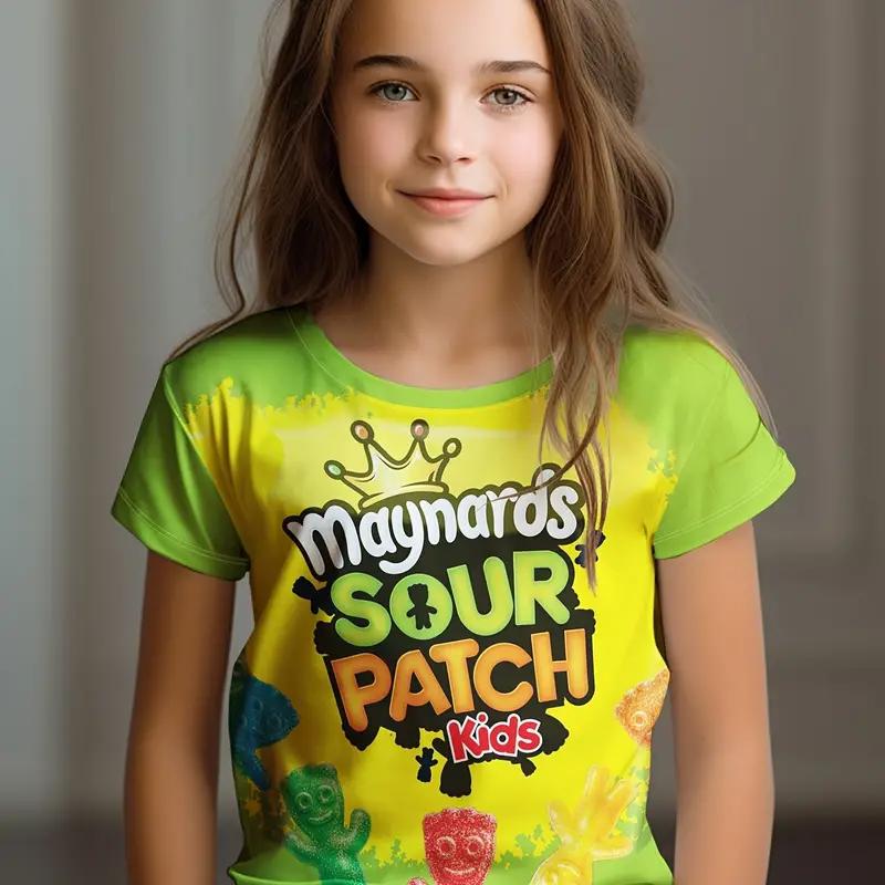 Kinderkleidung Kinder T-Shirt Mädchen Kurzarm Top Cartoon Katze Mädchen Sommerkleidung Kinder T-Shirt Kinderkleidung 150