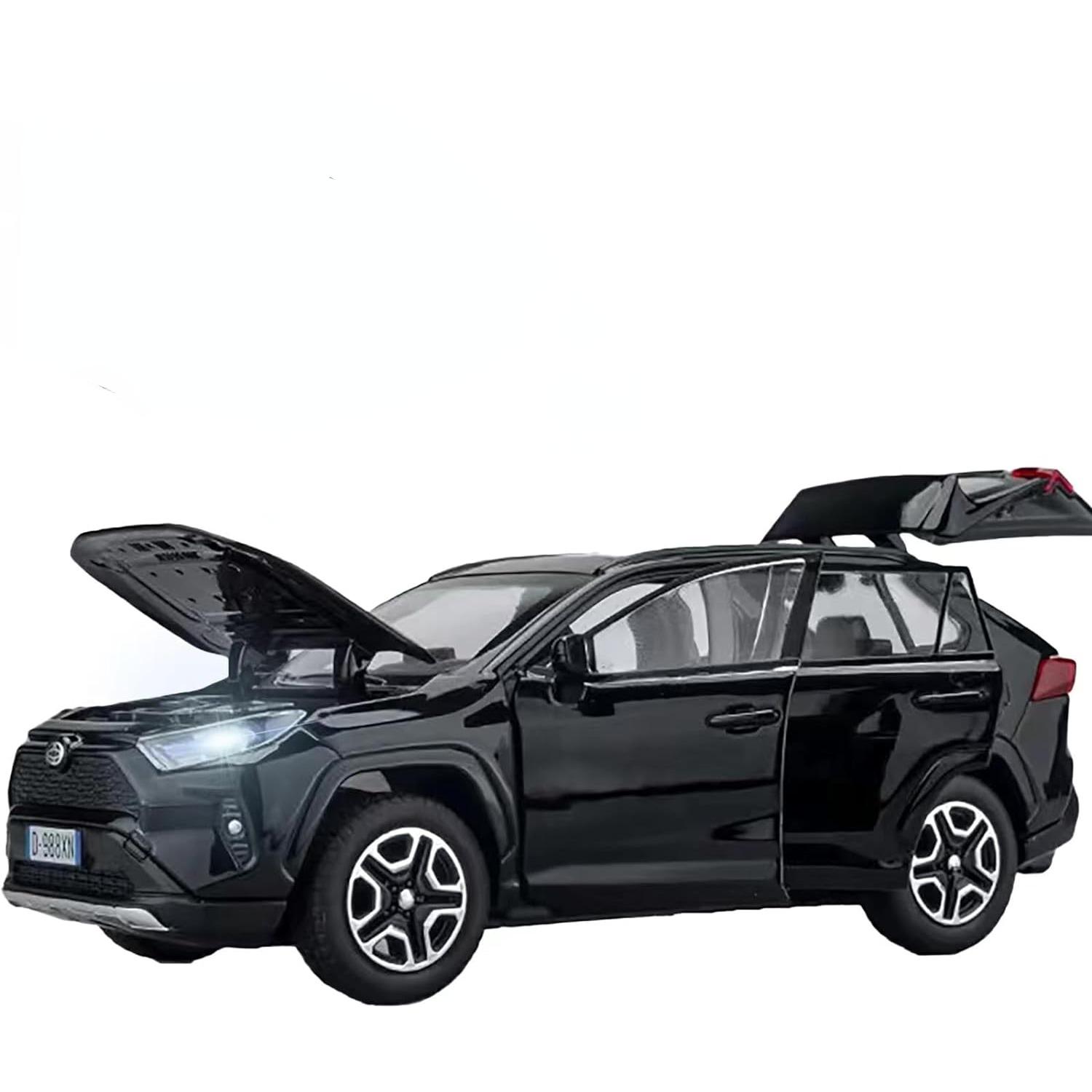 1/32 Modellauto Toyota RAV4, Spielzeugauto, Druckgusslegierung, Sammlermodell mit Licht und Sound, Spielzeugfahrzeug für Jungen, Kinder, Kleinkinder, Geschenkauto 1/32-Size:15*7.3*5.8cm