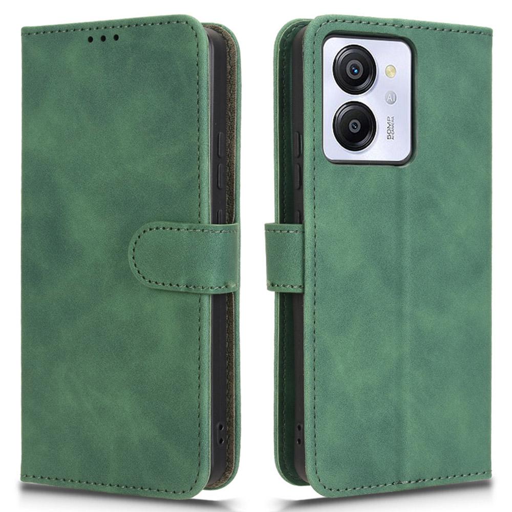 Für Blackview Color 8 Hülle, kratzfestes PU-Leder Flip Phone Cover Green