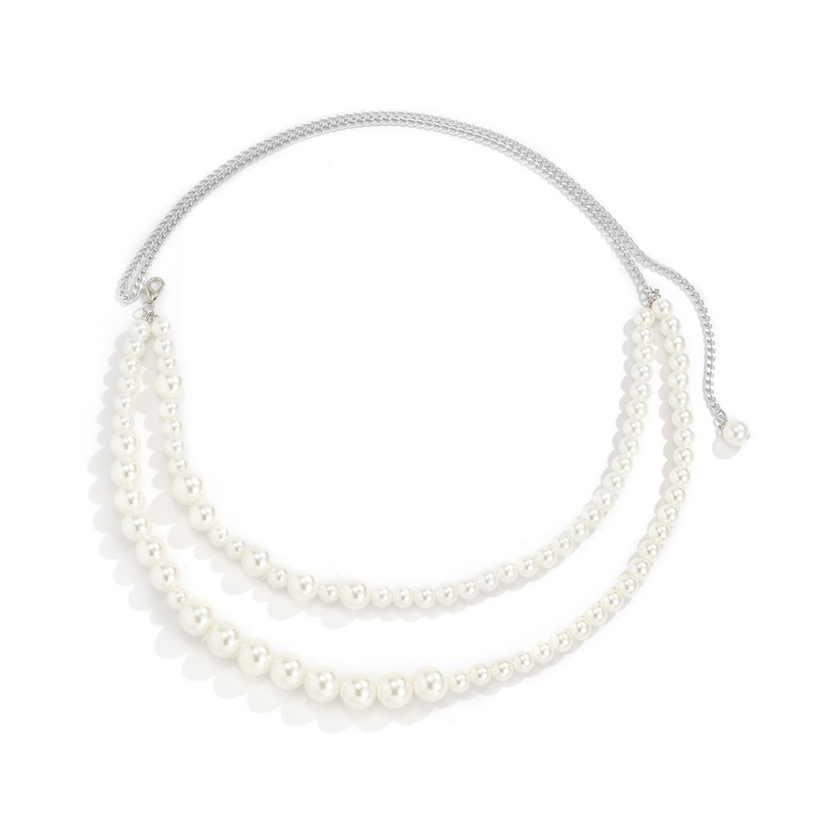 Dame Sexy Zubehör Perle Geometrische Taille Kette für Frauen Perlen Vintage Süße Coole Körper Zubehör 1 Pc