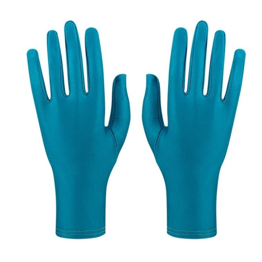 Performance-Handschuhe mit vollen Fingern Partykleid Fäustlinge Neue Spandex-Handschuhe Geschenk dunkelblaue