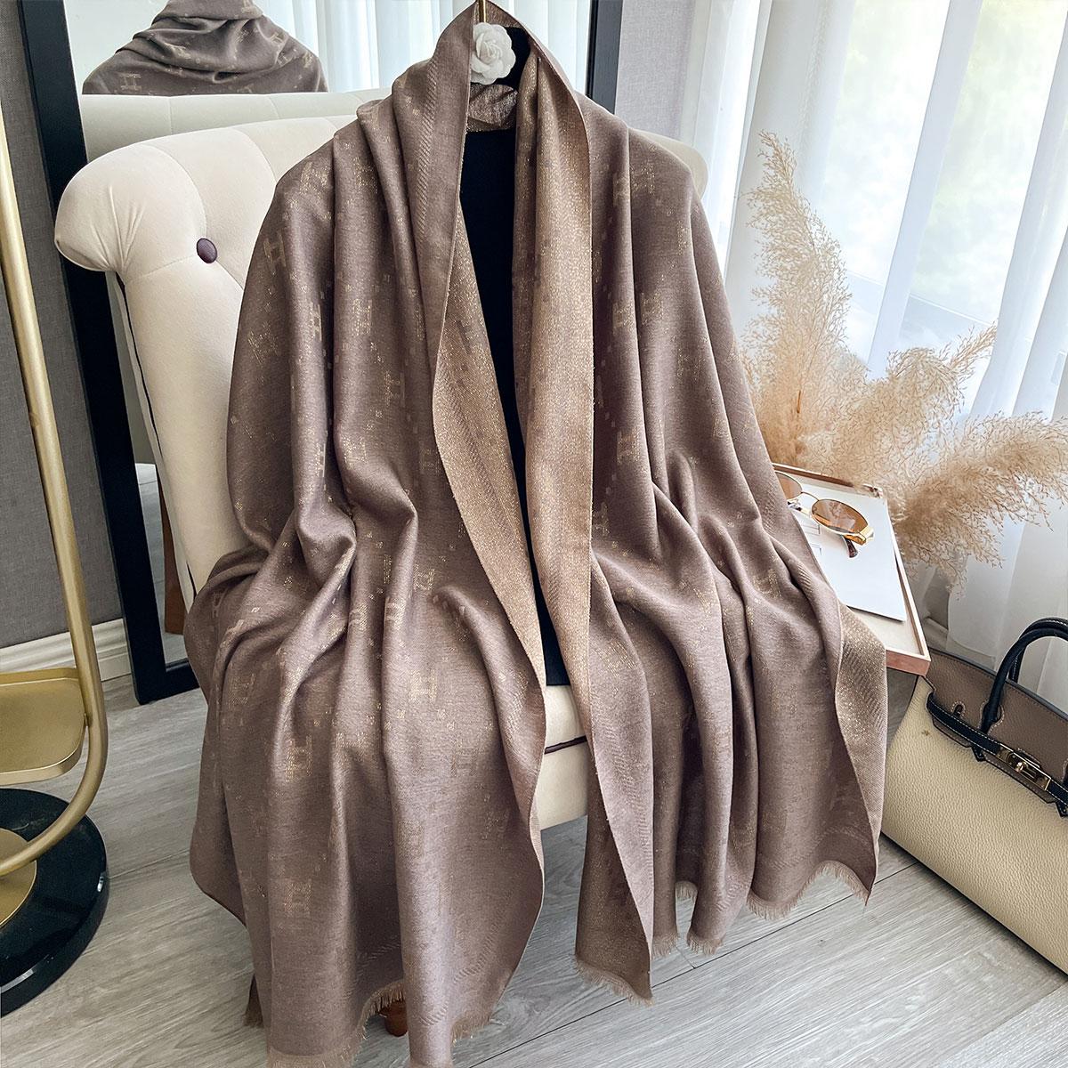 Damen Muslimischer Print Hijab Goldfaden Langes Schal Design Frühling Und Herbst Sonnenschutz Schal Tuch Wickeltuch Kopftuch gray