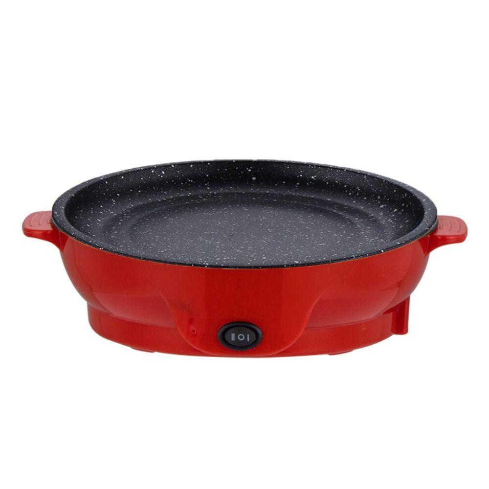 220V Grill 20/26/30cm Elektrische Hot Pot Küche Multicooker Elektrische Bratpfanne Grill 22cm rot