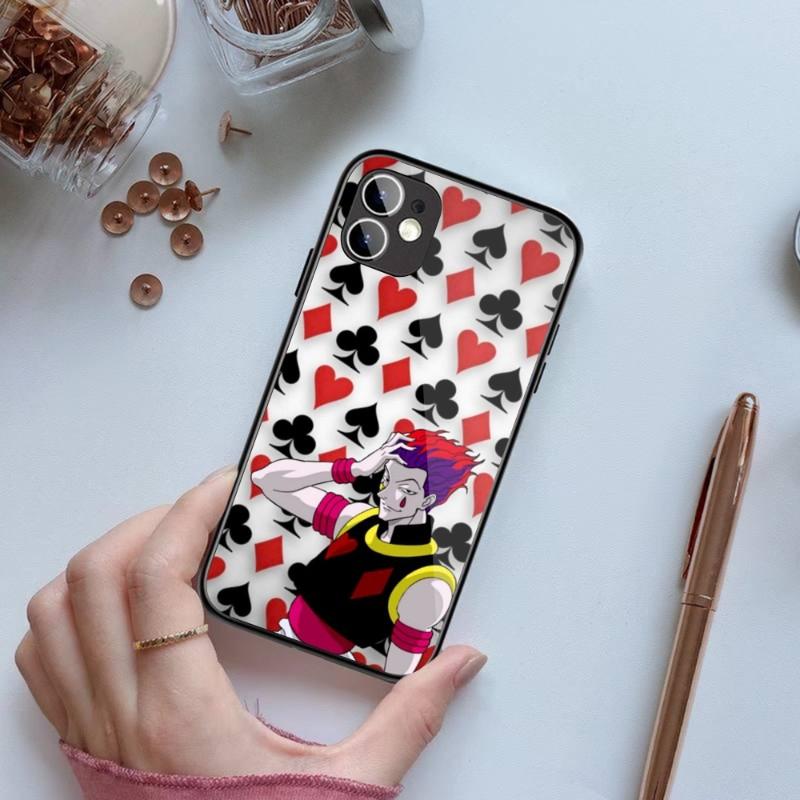 HUNTER X Hisoka Morow Handyhülle Für IPhone 14 13 12 11 XS X 8 7 6 Plus Mini Pro Max SE 2022 Schwarz PC TPU Glas Handyhülle iPhone SE 2020-2022