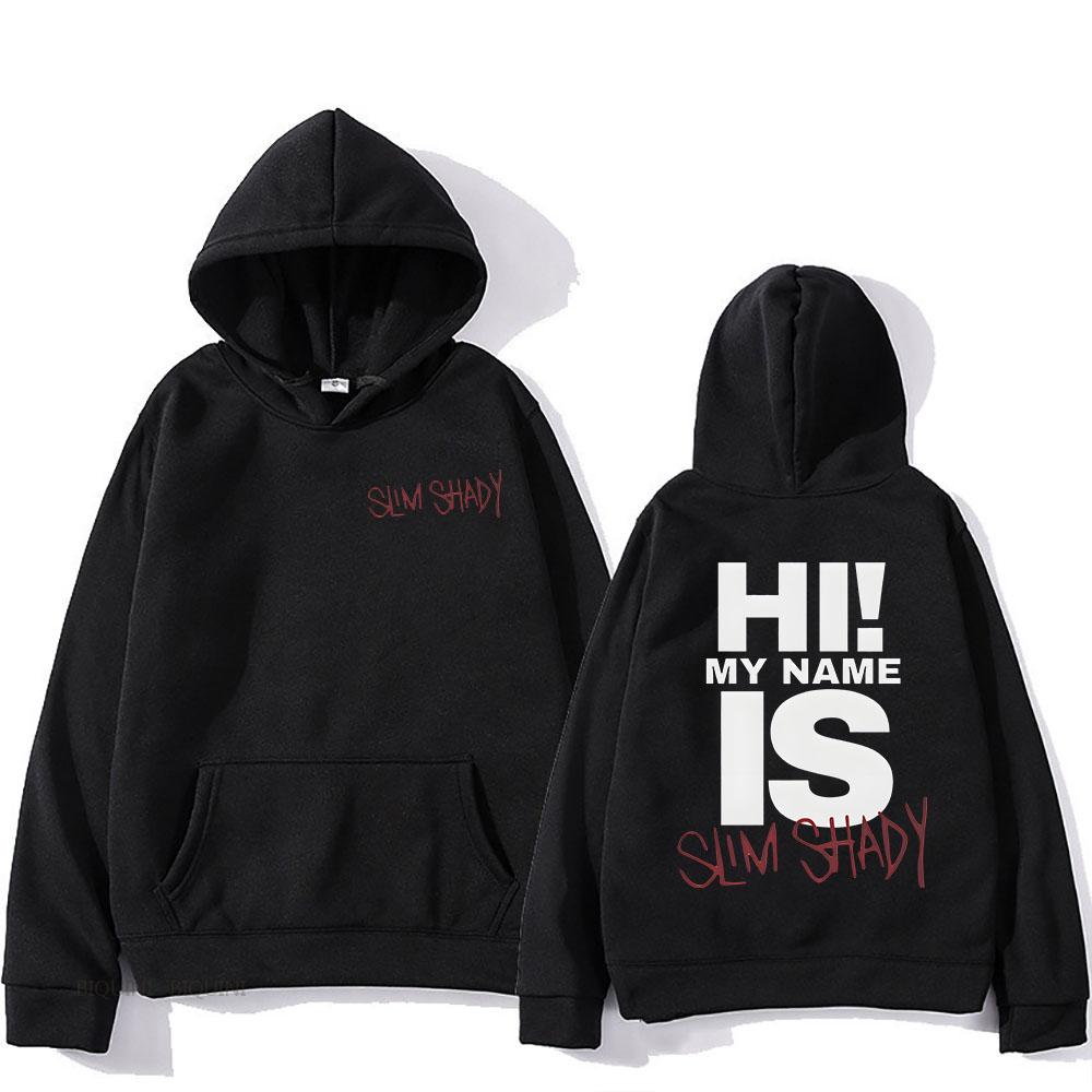 Eminem Slim Shady Hoodies Sudaderas Con Capucha Langarm Männer Frauen Sweatshirts mit Kapuze Sudaderas Fleece Unisex Pullover S schwarz