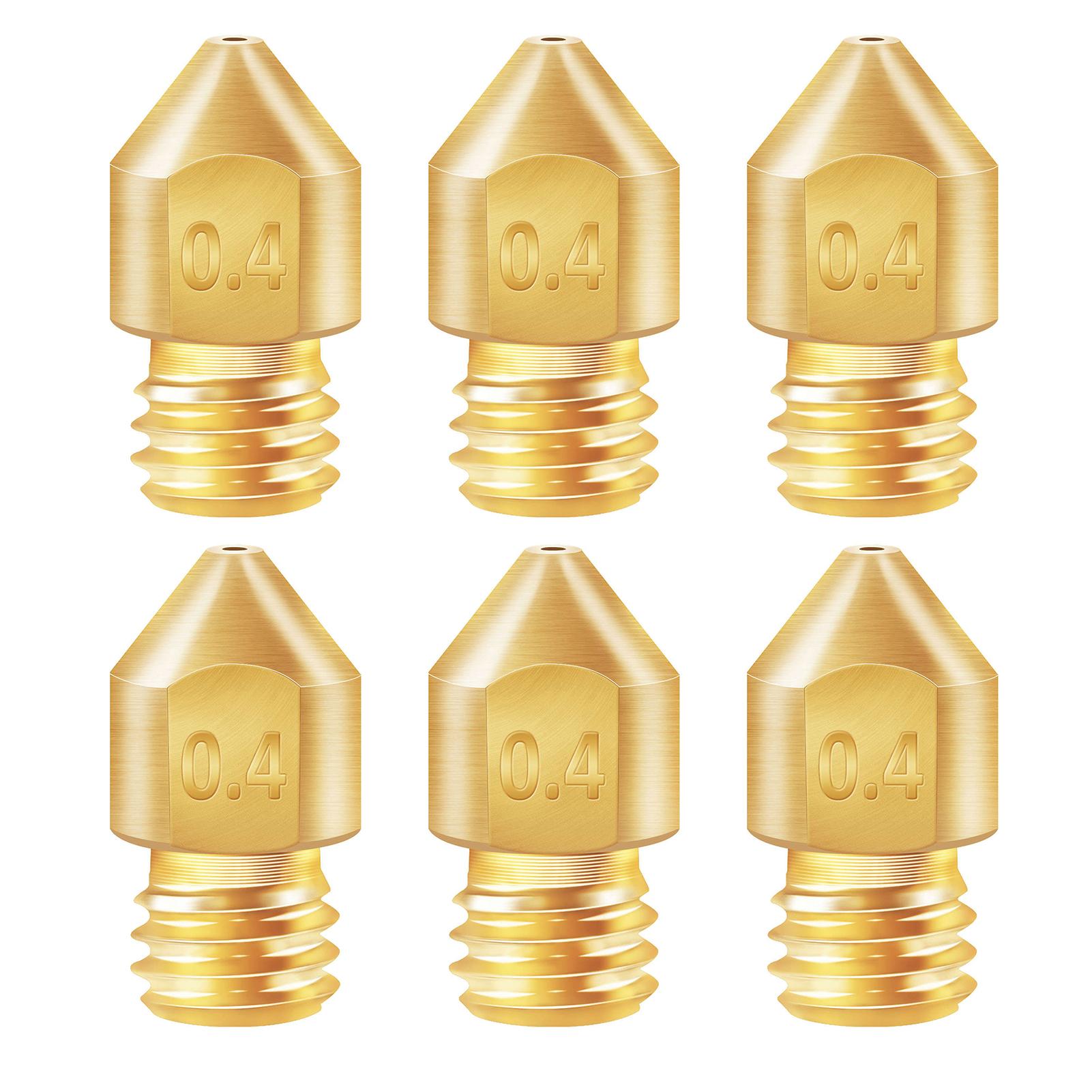 6 STÜCKE 3D-Drucker Messing Kupfer Extruderdüse MK8 0,4mm für Creality CR-6 SE 3D-Drucker 1,75mm 6pcs brass nozzles