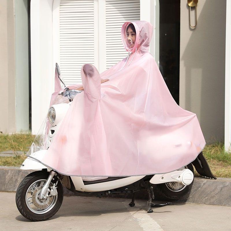Elektroauto-Regenmäntel für Männer und Frauen, vergrößerte Regenmasken, Ganzkörper-Regensturmschutz durch batteriebetriebene Fahrrad-Regenmäntel 2XL rosa