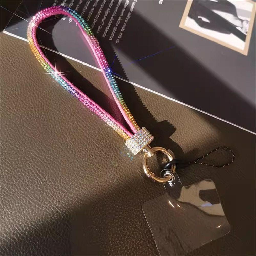Anti-Verlust-Handy-Lanyard Bling Bling Lanyard Handy-Handgelenkband Handy-Anhänger colorful
