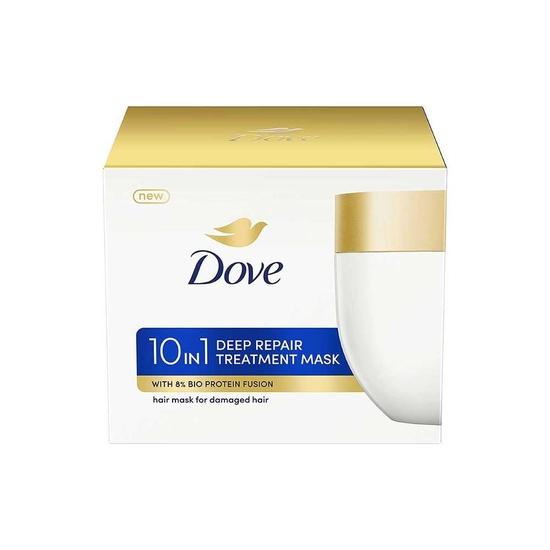 Dove 10 In 1 Deep Repair Treatment Haarmaske, 300 Milliliter | Blumig, Für alle Haartypen